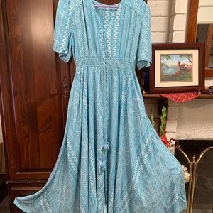 Light blue maxi summer dress.  Has pattern